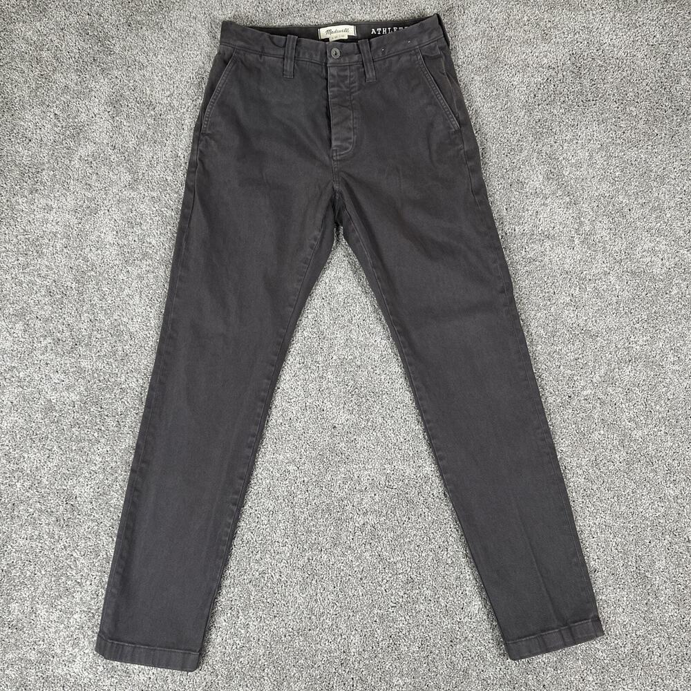 Madewell Chino Pants Men’s 30x32 Athletic Slim Brushed Twill Tapered Leg Gray